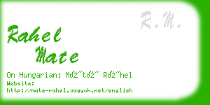 rahel mate business card